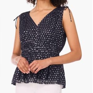 Parker Navy Sleeveless Blouse